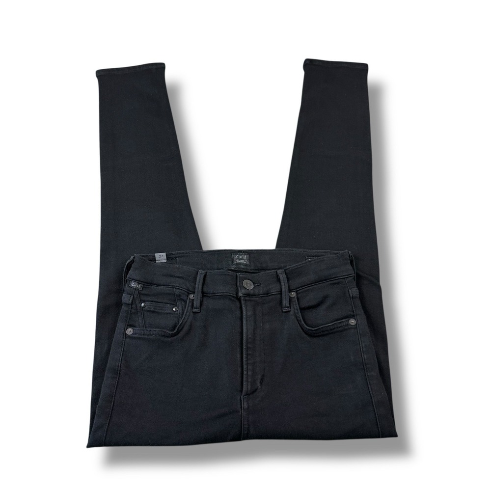 Citizens of Humanity Rocket Crop High Rise Skinny Jeans All Black Womens 27 GUC